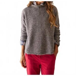 NEW FRANK & EILEEN monterey funnel neck sweater in japanese black